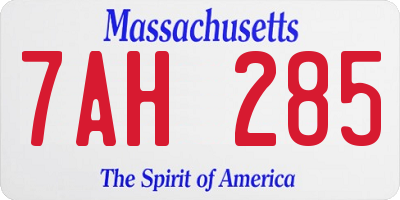 MA license plate 7AH285