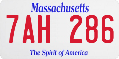 MA license plate 7AH286