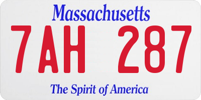 MA license plate 7AH287