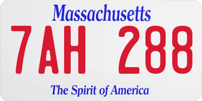 MA license plate 7AH288