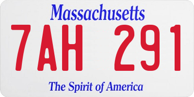 MA license plate 7AH291