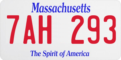 MA license plate 7AH293