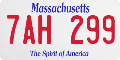 MA license plate 7AH299