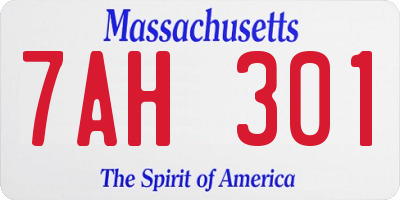 MA license plate 7AH301