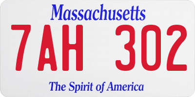 MA license plate 7AH302