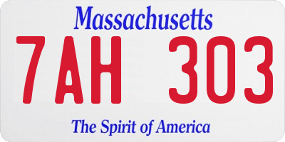 MA license plate 7AH303