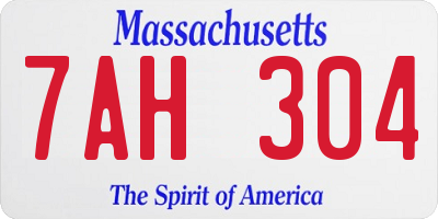 MA license plate 7AH304