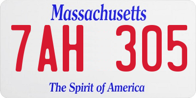 MA license plate 7AH305