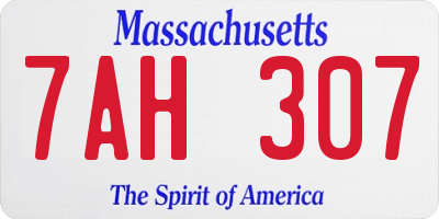 MA license plate 7AH307