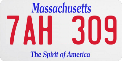 MA license plate 7AH309