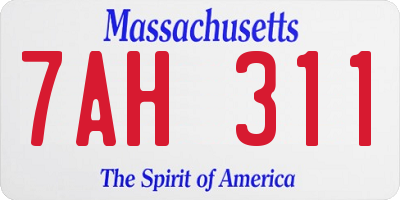 MA license plate 7AH311