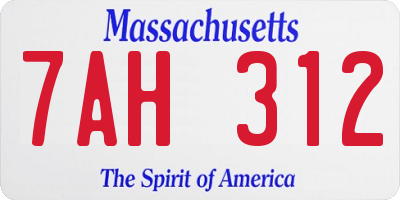 MA license plate 7AH312