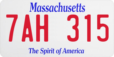 MA license plate 7AH315