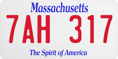 MA license plate 7AH317