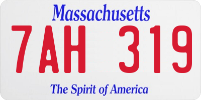 MA license plate 7AH319