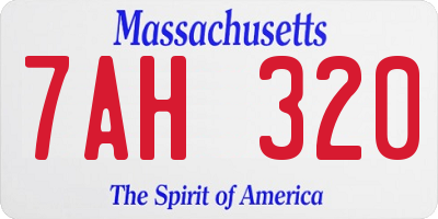 MA license plate 7AH320