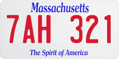 MA license plate 7AH321