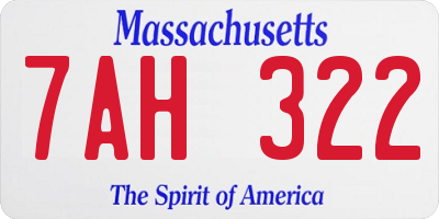 MA license plate 7AH322