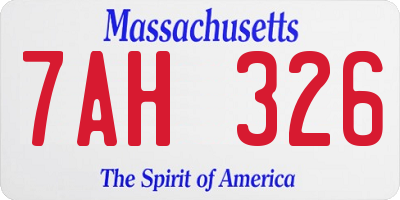 MA license plate 7AH326