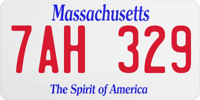 MA license plate 7AH329