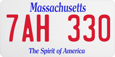 MA license plate 7AH330