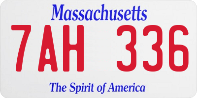 MA license plate 7AH336