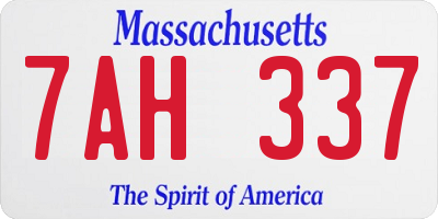 MA license plate 7AH337