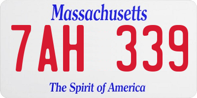 MA license plate 7AH339