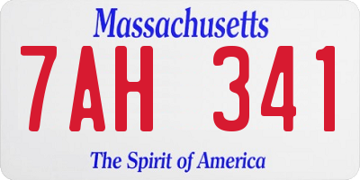 MA license plate 7AH341
