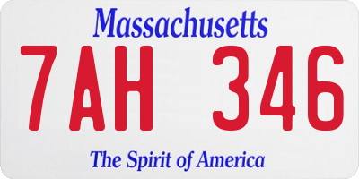 MA license plate 7AH346