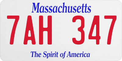 MA license plate 7AH347