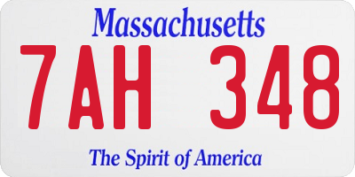 MA license plate 7AH348