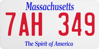 MA license plate 7AH349