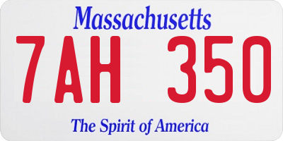 MA license plate 7AH350