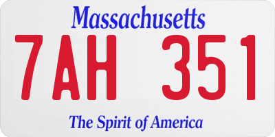 MA license plate 7AH351