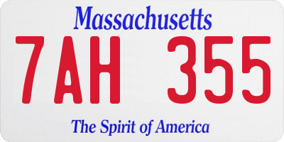 MA license plate 7AH355