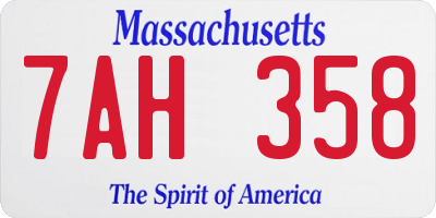 MA license plate 7AH358