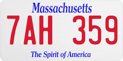 MA license plate 7AH359
