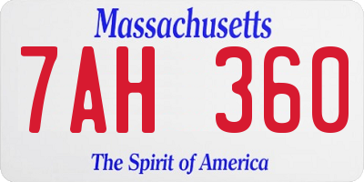 MA license plate 7AH360