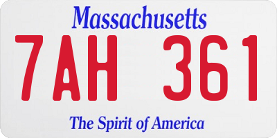 MA license plate 7AH361