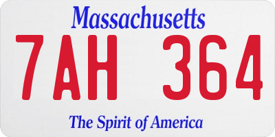 MA license plate 7AH364