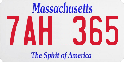MA license plate 7AH365