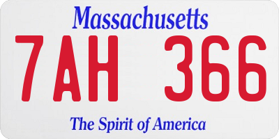 MA license plate 7AH366