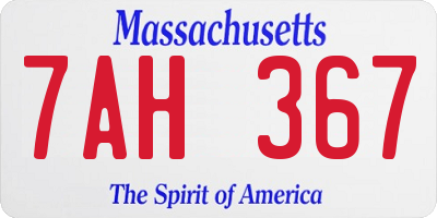 MA license plate 7AH367