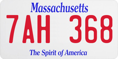 MA license plate 7AH368