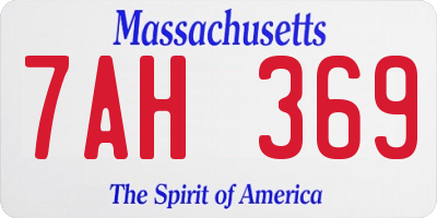 MA license plate 7AH369