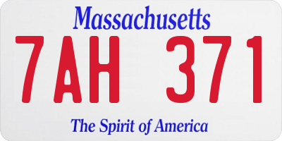 MA license plate 7AH371