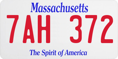 MA license plate 7AH372