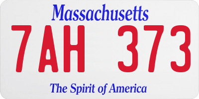 MA license plate 7AH373