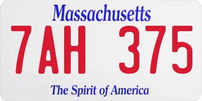 MA license plate 7AH375